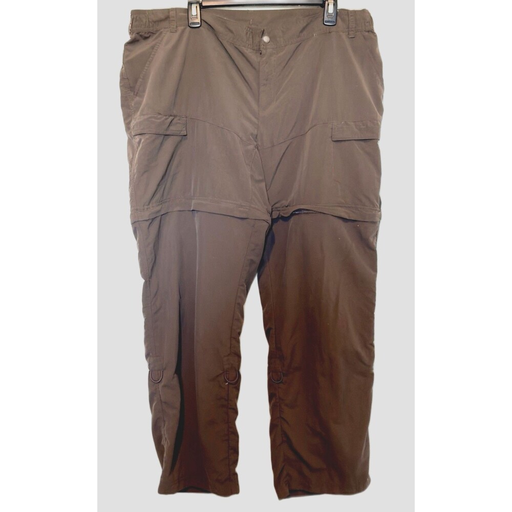 World Wide Sportsman Womens 2XL Zip Off Hiking Pants Brown Convertible